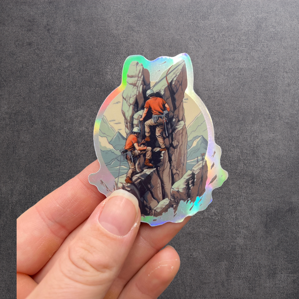 Happy Biner Sticker - Holographic Climbing *Limited Edition