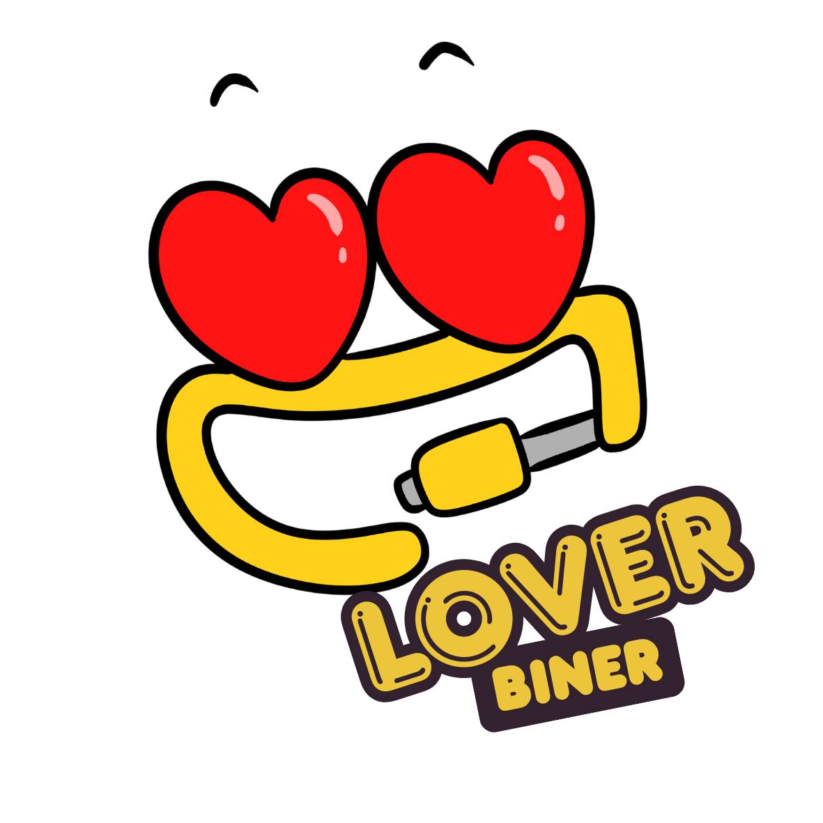 Happy Biner Sticker - Lover Emoji
